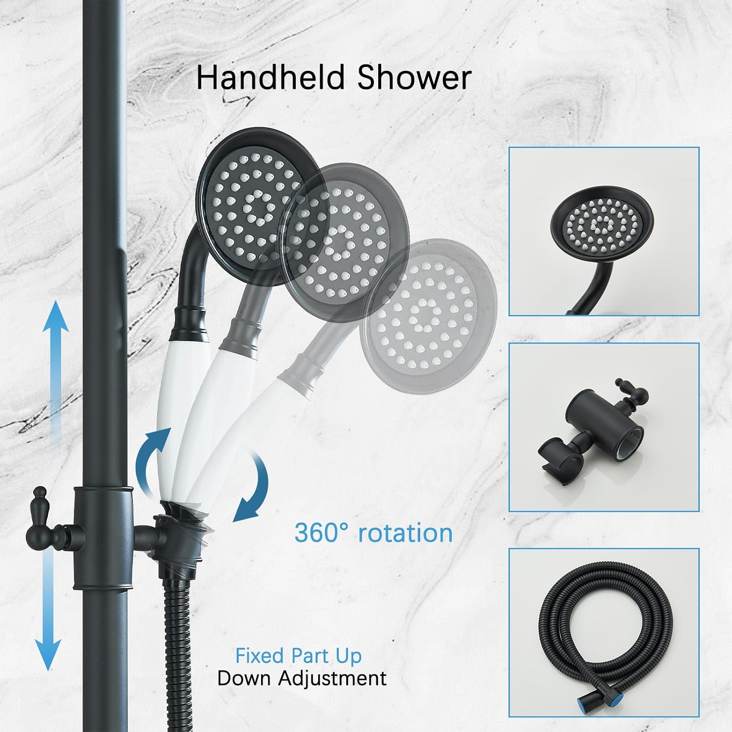 Shower System Matte Black Outdoor Shower Fixtures image 2