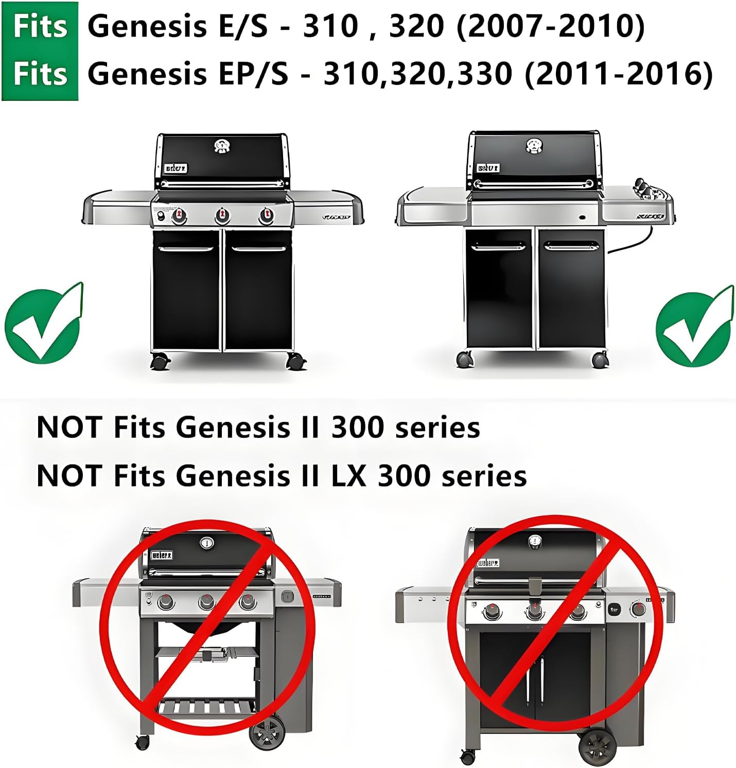 Grill Replacement Parts for Weber Genesis 300 Series Gas Grill, Porcelain Steel 17.5" Flavorizer Bars Heat Deflector 19.5'' for Weber Genesis 7528 Grill Grates