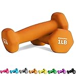 Balelinko Home Gym Equipment Workouts Strength Training Weight Loss Pilates Weights Yoga Sets Weights for Women, Men, Seniors and Youth, 1LB Orange, Pair