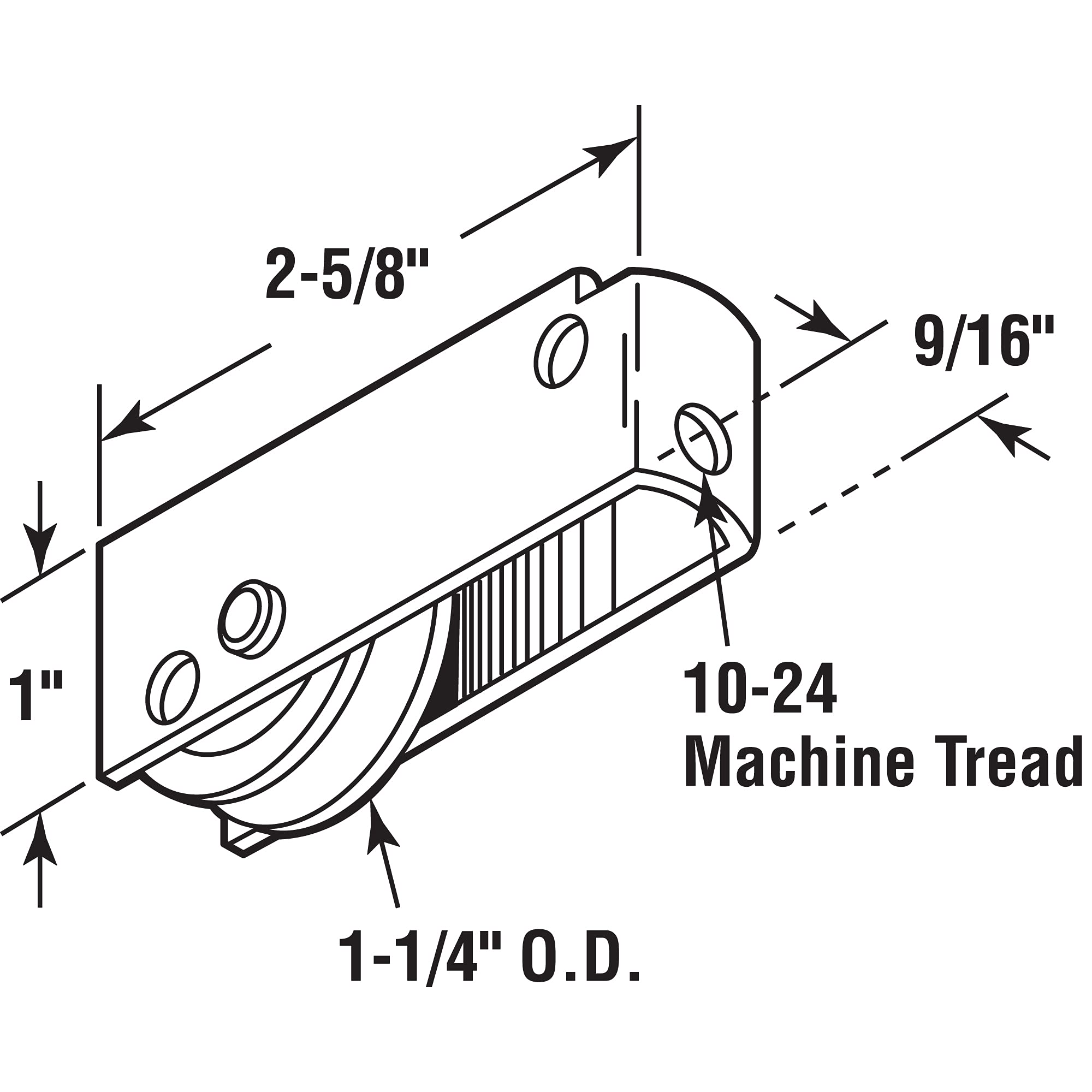 Prime Line MP1617 Sliding Door Roller Assembly with 1-1/4-Inch Nylon Ball Bearing, Pack of 1