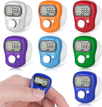 CHGANG 7 Pack Electronic Finger Tally Counter,5 Digit LCD Electronic Digital Display,Hand Tally Clicker Counter,Digital Handheld Tally Counter for Knitting,Coaching,Lap&Golf