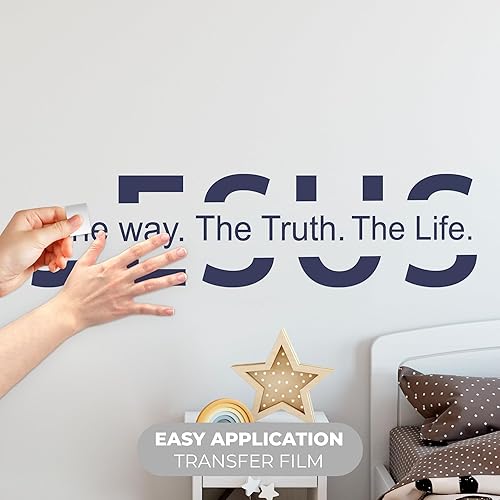 Miniatura 2 de Jesús el camino, la verdad y la vida Pelar y pegar I Christian Quotes Decoración de pared I Calcomanía de pared para decoración de sala de estar I