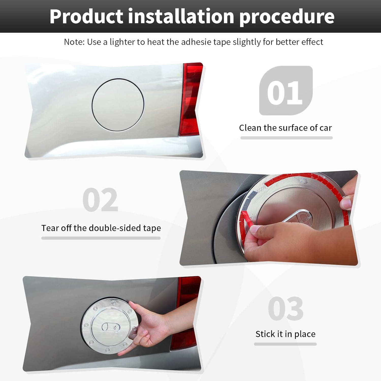 CheroCar Fuel Filler Gas Door Cover Fit for 2007 2008 2009 2010 2011 2012 2013 Chevrolet Silverado Tahoe Suburban Avalanche GMC Yukon GMC Sierra Exterior Accessories,Chrome A