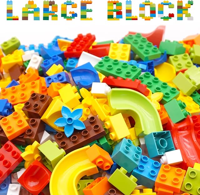 178 Pcs Building Blocks, Stem Toy Big Bricks Set Compatible with Lego Duplo Blocks and All Major Brands Bulk Bricks Set for Boys Girls Toddler Age 3,4,5,6+