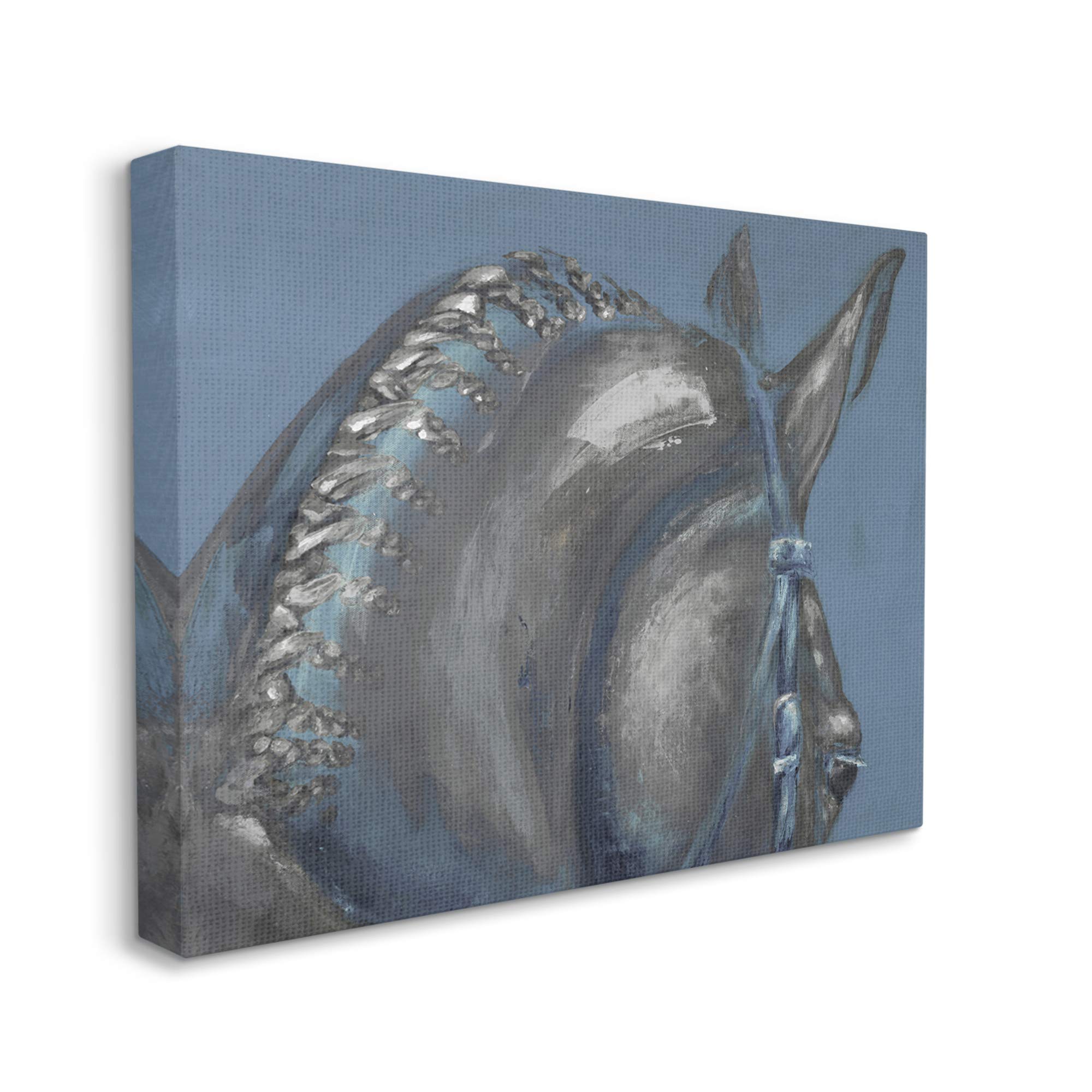 Stupell Industries Horse Mane Portrait Blue Grey Hair Detail, Designed by Dina D'Argo Canvas Wall Art, 16 x 20