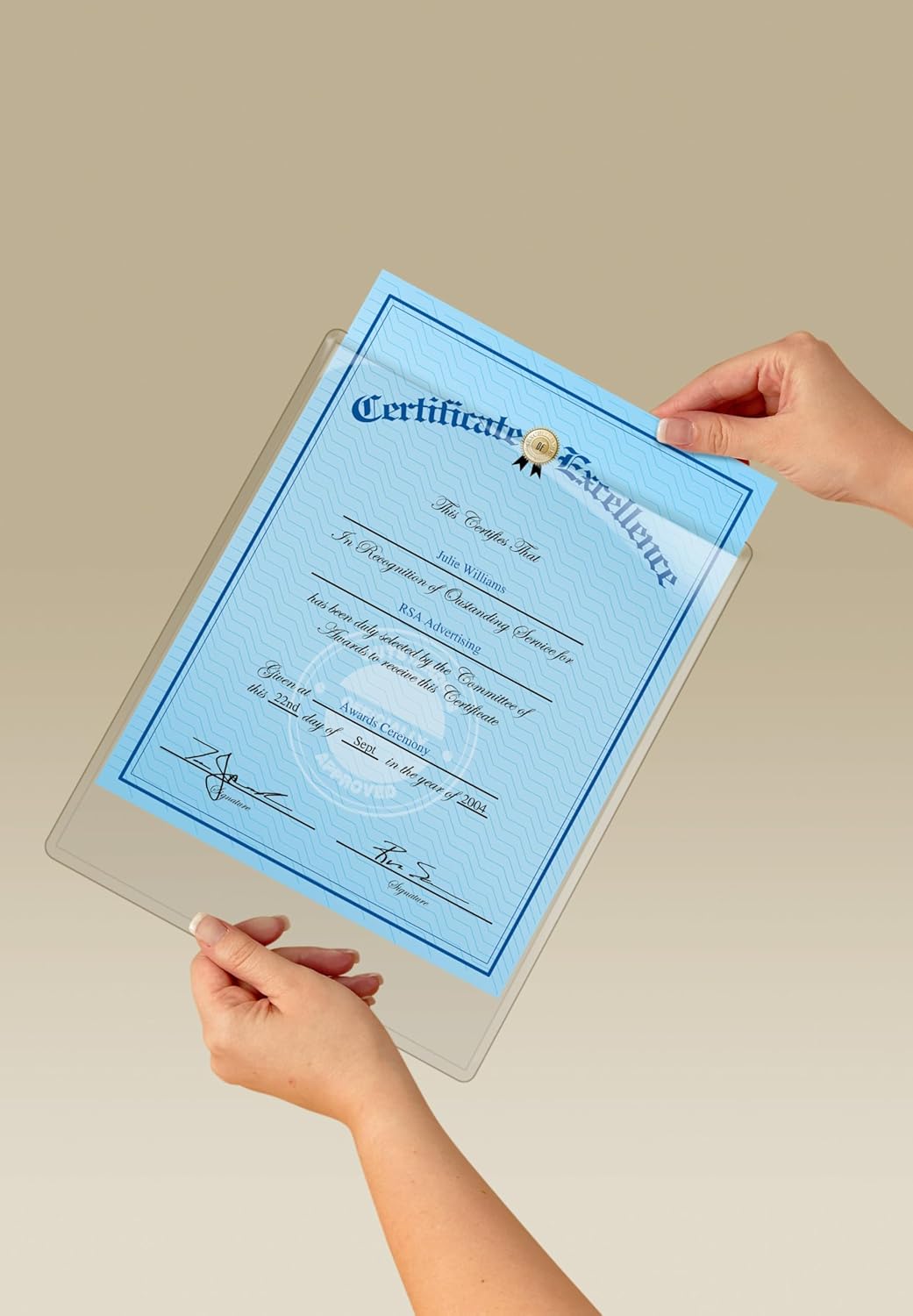 Display Pocket, Removable Interlocking Fasteners, Plastic, 8-1/2 x 11, Clear, Sold as 1 Each, 6PACK , Total 6 Each