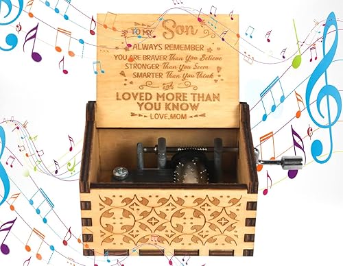 Cajas de música de madera, caja de música vintage con manivela para niños y hijos, regalos para Navidad, Acción de Gracias, cumpleaños, boda, día