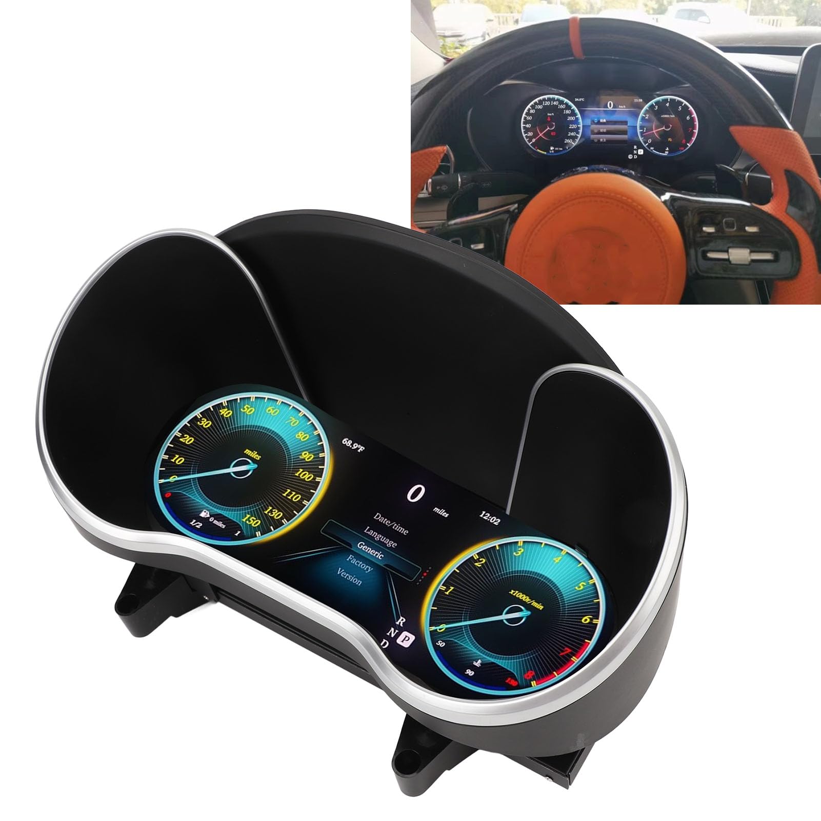 Digital Dash Cluster Instrument, Tashboard de Automóvil Alto Rendimiento para GLC X253 C253 2014-2018 para CarPlay