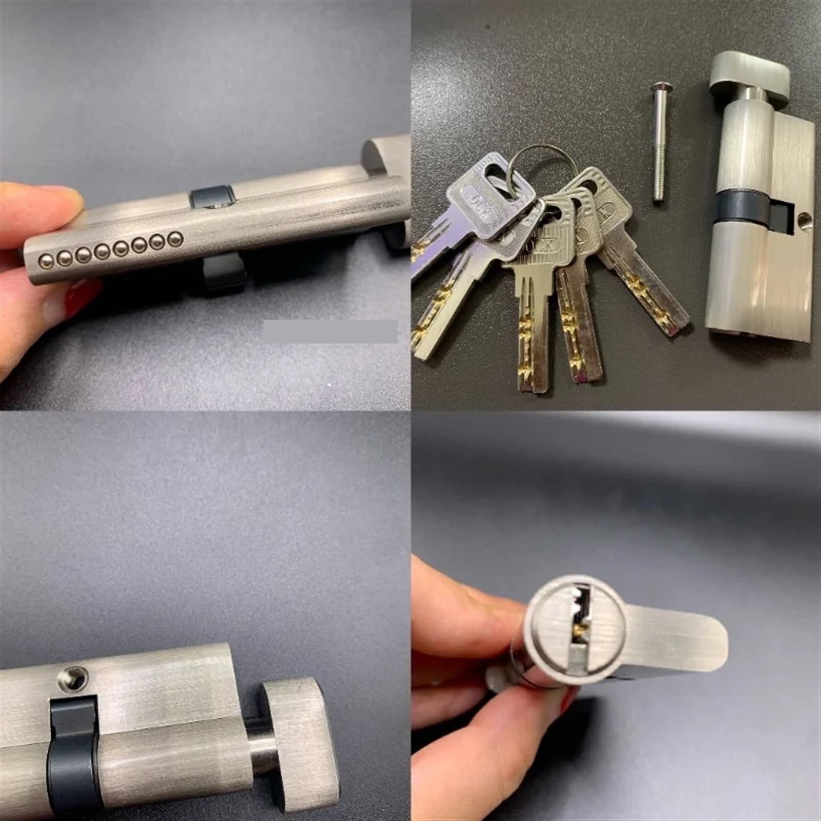 Schließzylinder Schließzylinder, Sicherheitsschloss, Kern, Türzylinder, Innenraum, Schlafzimmer, Wohnzimmer, Griff, Messingschloss, 5 Schlüssel(60mmz 30 and 30mm)