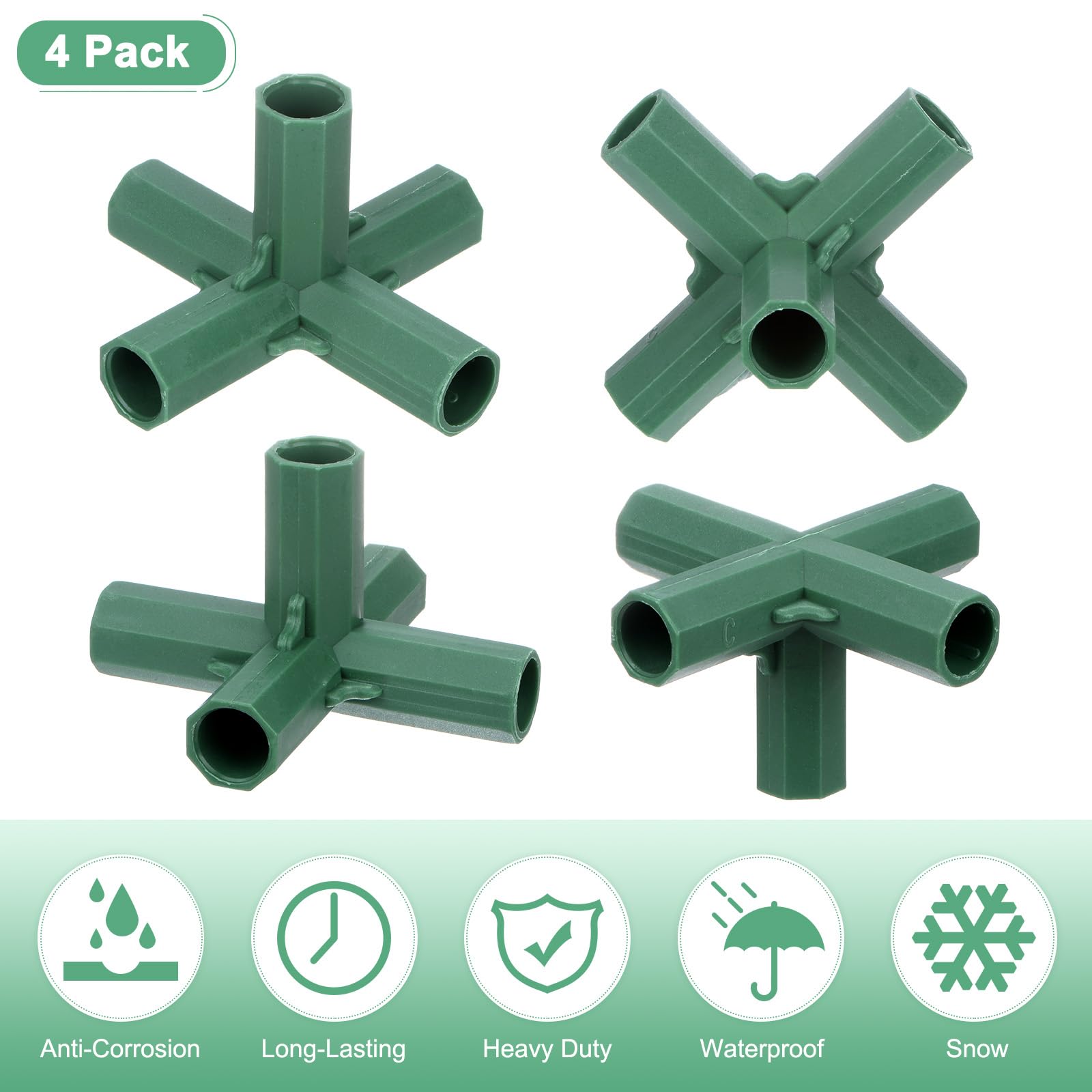 M METERXITY 4 Pcs 16mm Greenhouse Frame Building Connectors - Image 2