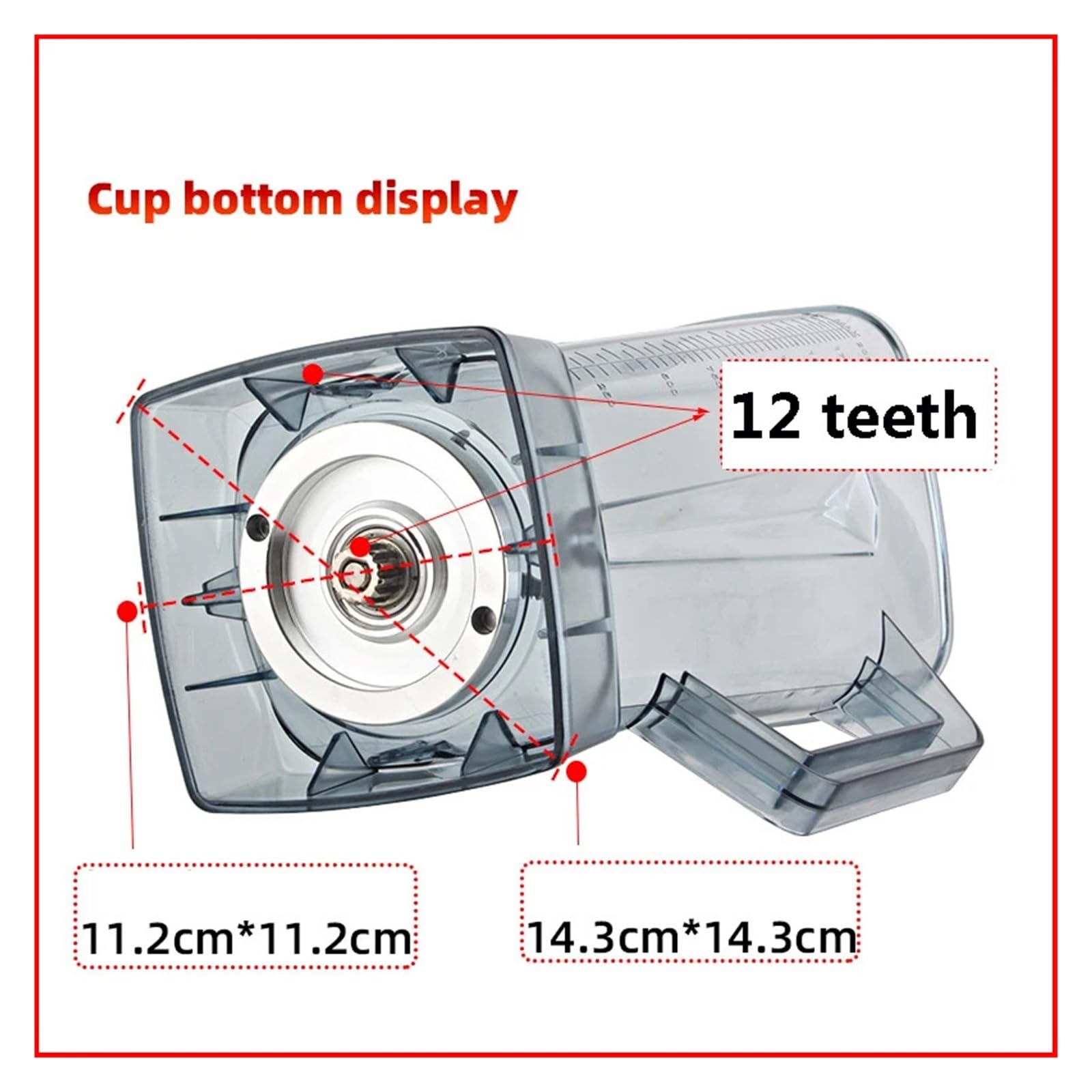 Piatrato Blender Jar Pitcher Cup 2L | Con Lama E Coperchio Per Smoothie A Denti Ricambi Di Ricambio Del Mixer Commerciale