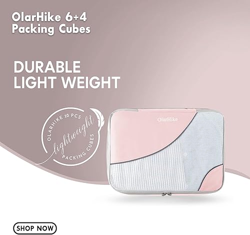 Vista 7 de OlarHike Travel Essentials - Juego de 10 cubos de equipaje duraderos para maletas, costuras antidesgarros, organizadores de equipaje mejorados