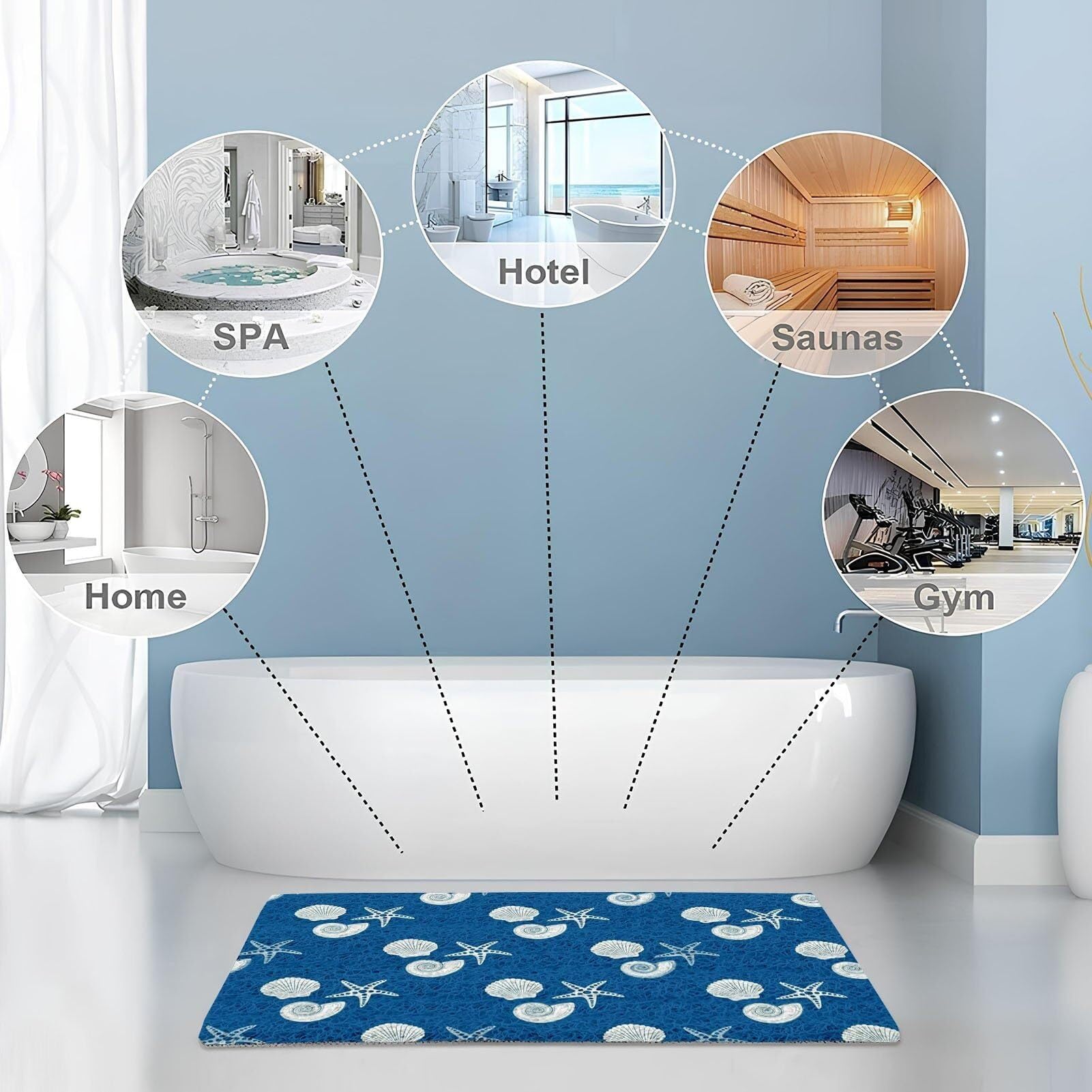 Rutschfeste Duschmatte Weich & Komfortabel Antirutschmatte für Badewanne,