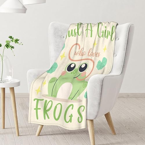 Miniatura 2 de Manta de rana de regalo  Manta de 50 x 60 pulgadas para niñas, manta verde suave y mullida para cama, sofá y sala de estar
