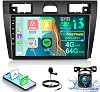 4G+64G Android 13 Car Stereo for Ford Fiesta 2006-2011-9 Inch Touchscreen Radio with Wireless Carplay & Android Auto/WiFi/GPS/Bluetooth 5.0/32 EQ/FM RDS Radio