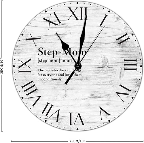 Miniatura 70 de Reloj de pared de PVC con definición de cuñado, reloj de pared redondo con citas espirituales, números romanos, tipografía, arte de pared, 8.8