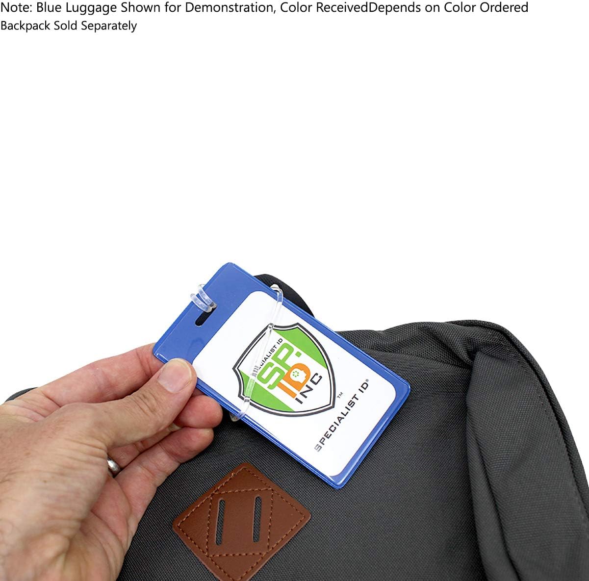 5 Pack - Slim and Sturdy Flexible Backpack & Airline Luggage ID Bag Tags - Business Card Holders - with Secure Plastic Worm Loop Straps by Specialist ID - Image 4