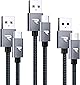 RAMPOW USB C Cable, 3.3 ft (1 m+1 m+2 m), Black Type C Cable