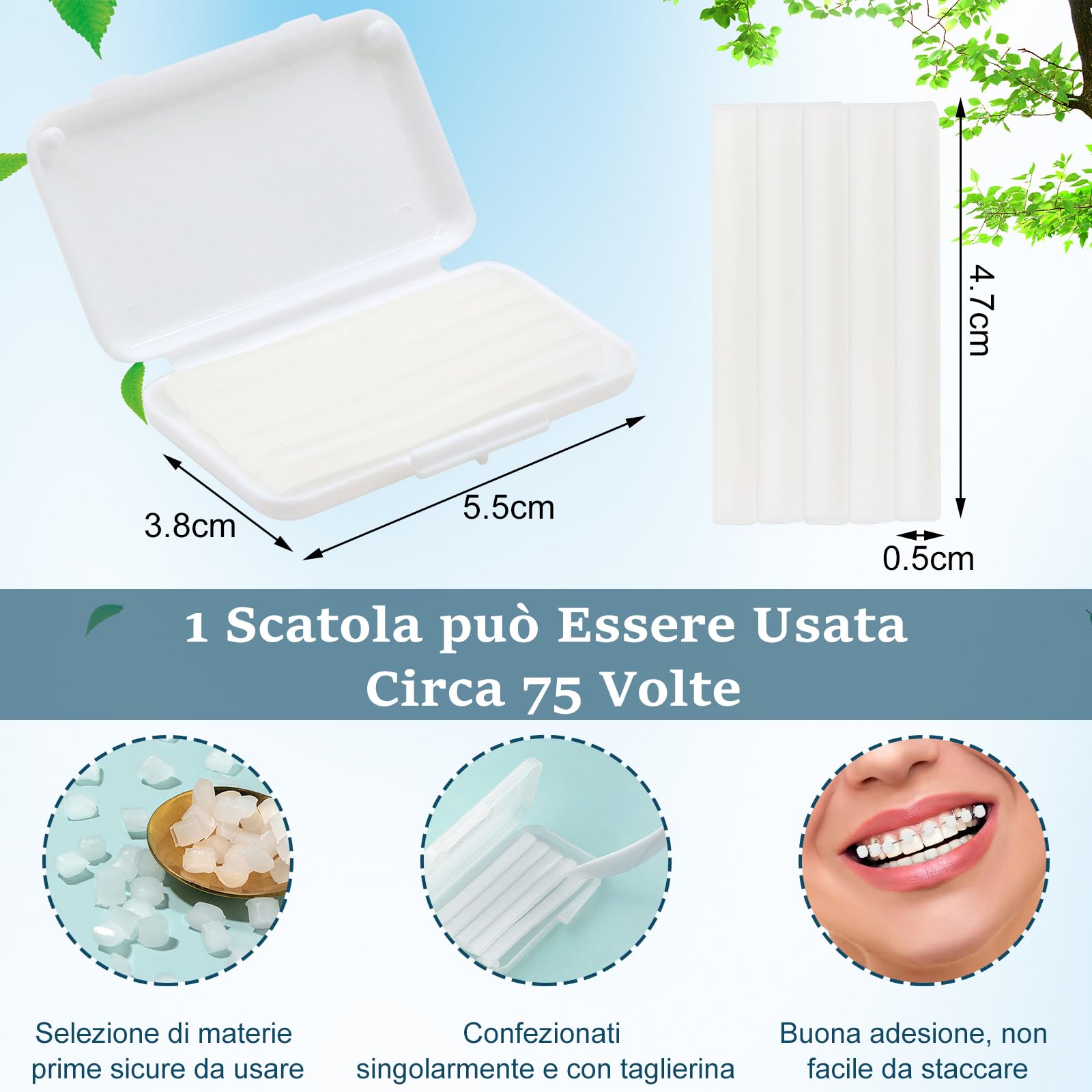 Cera Ortodontica AZDENT – 10 Confezioni, Aroma Originale – Per Proteggere Gengive Da Staffe E Brackets