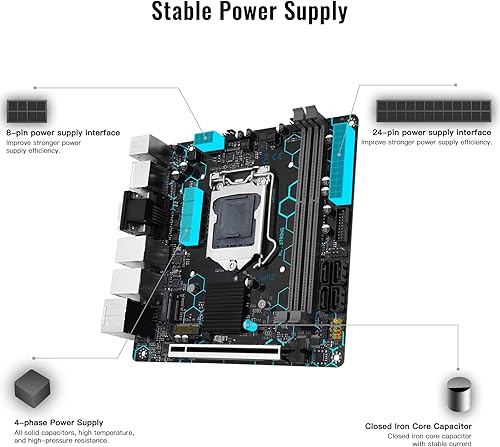 Miniatura 7 de SHANGZHAOYUAN Placa base H97 Strong LGA 1150 para procesador Intel Core i7i5i3E3 de 4 generación (Mini ITX, DDR3, PCIe 3.0, NVME M.2, SATA 6Gbs,