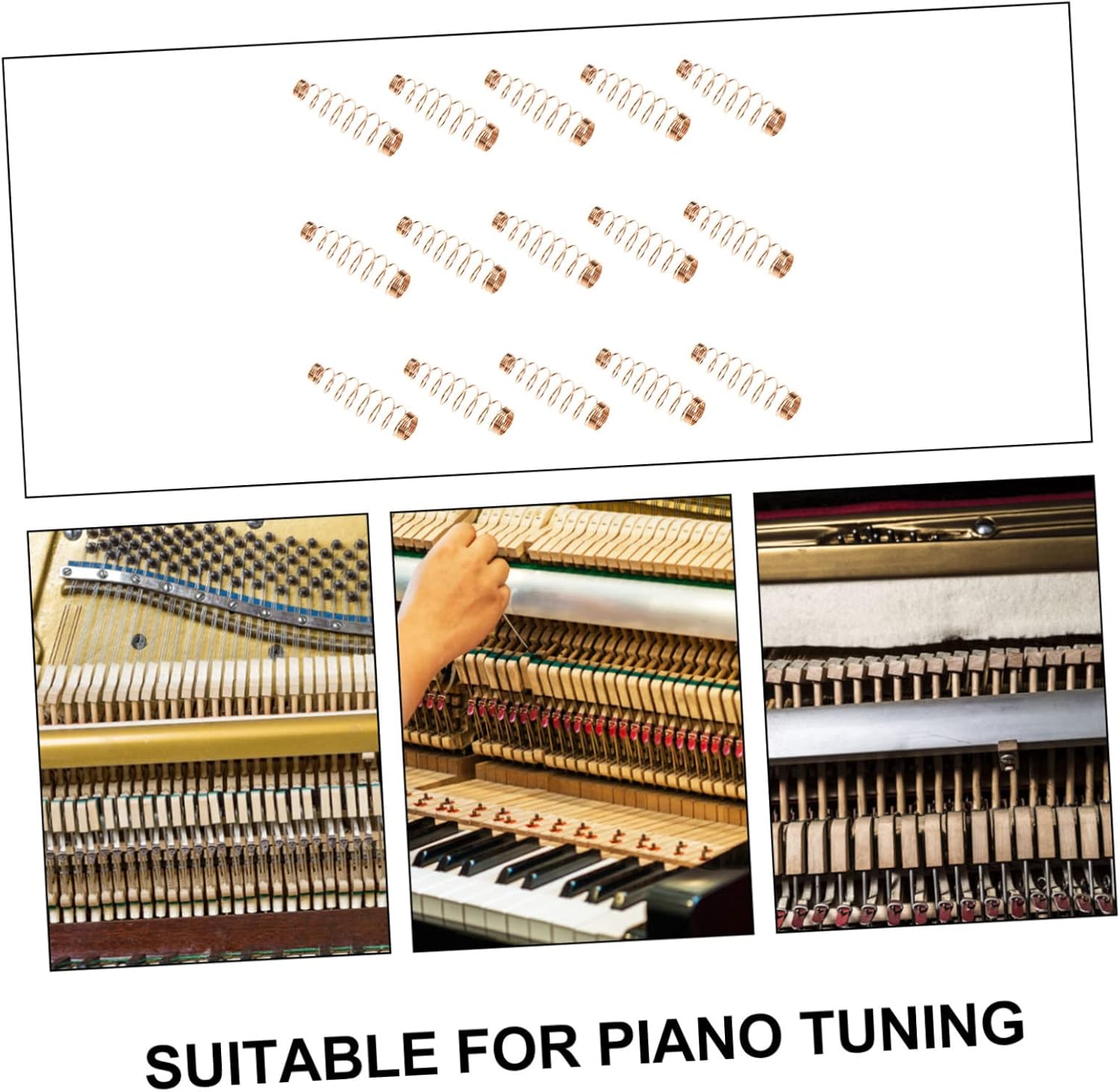 Toyvian 180pcs Piano Brass Spiral Spring Piano Tuning Repair Part Music Instrument Accessory