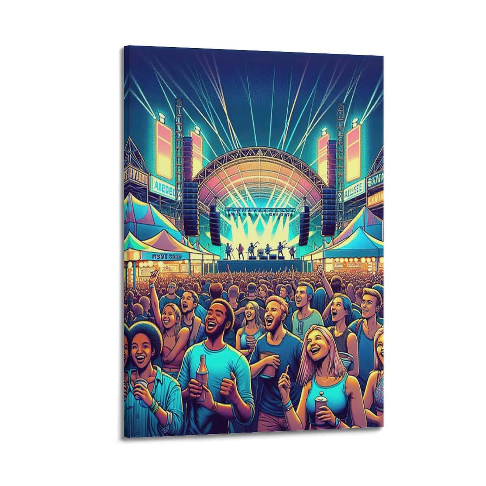 YCGYMX Poster su tela, per festival, ipnotizzante, con concerti, decorazione artistica da parete, poster moderno, per camera da letto, per camera da letto, 50 x 75 cm