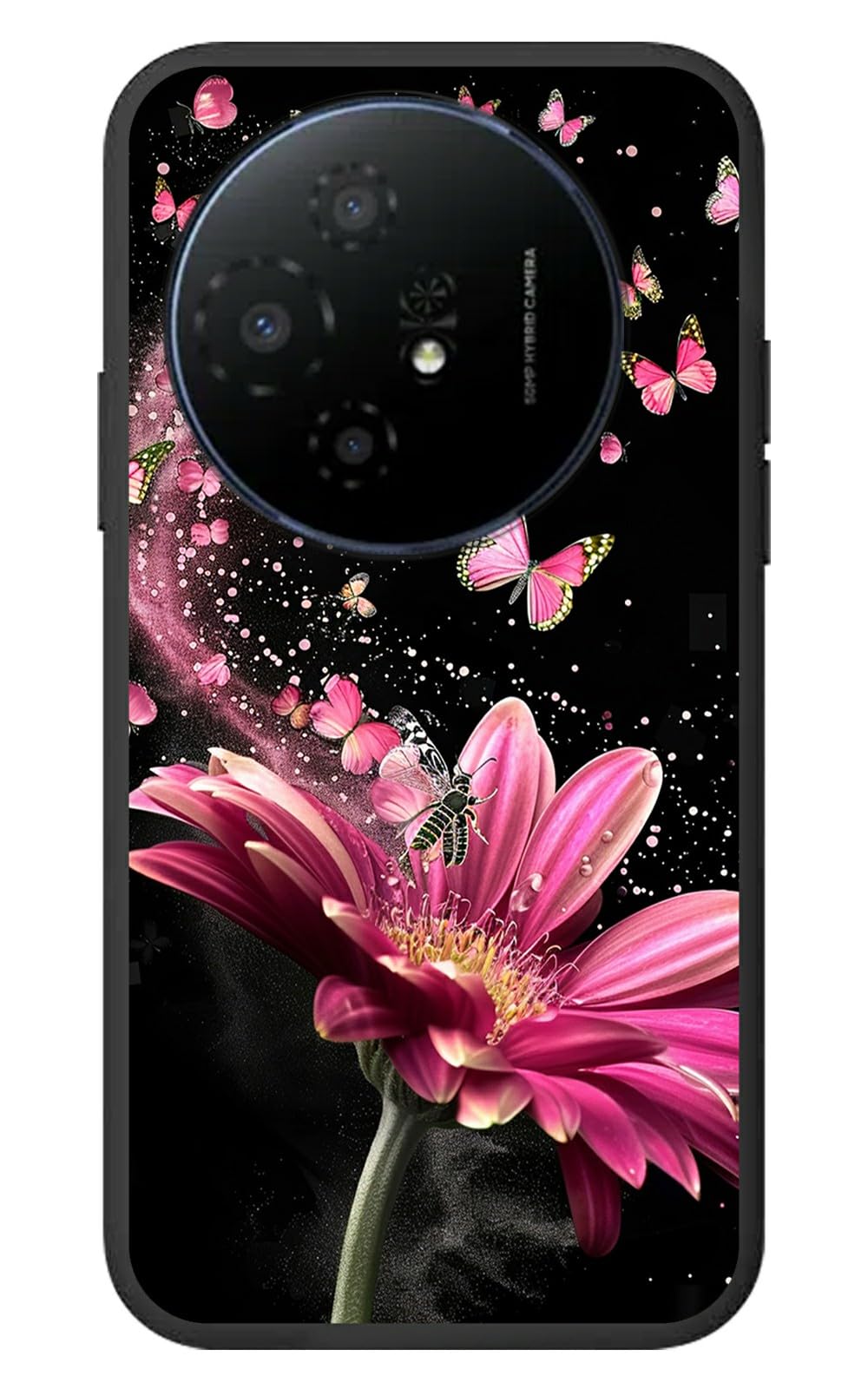 RWUTYTIUL for TCL 50 XL 2024 Women Men Case, Full Body Fit Ultra Thin Flexible Soft TPU Shockproof Protective Phone Case for TCL 50 XL 5G, Pink Flower