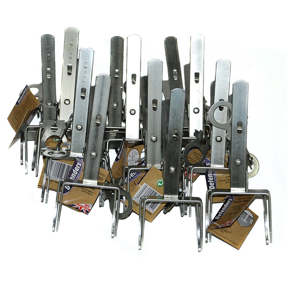 STV International STV312M Defenders Mole Claw Trap, Catch and Kill Trap to Control Moles, Protects Lawns and Gardens, Durable, Rust-Free, All-Weather Design, Value Pack of 12, Silver