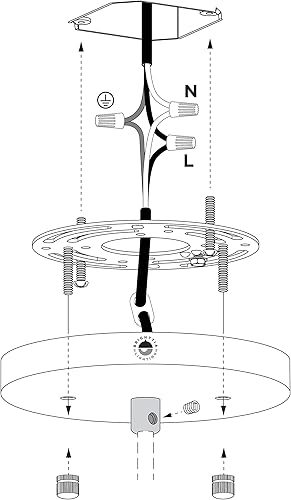 Miniatura 7 de BRIGHTTIA Kit moderno de toldo poco profundo de 5 pulgadas con herrajes, níquel cepillado, conversión de luz colgante para enchufar a cable duro,