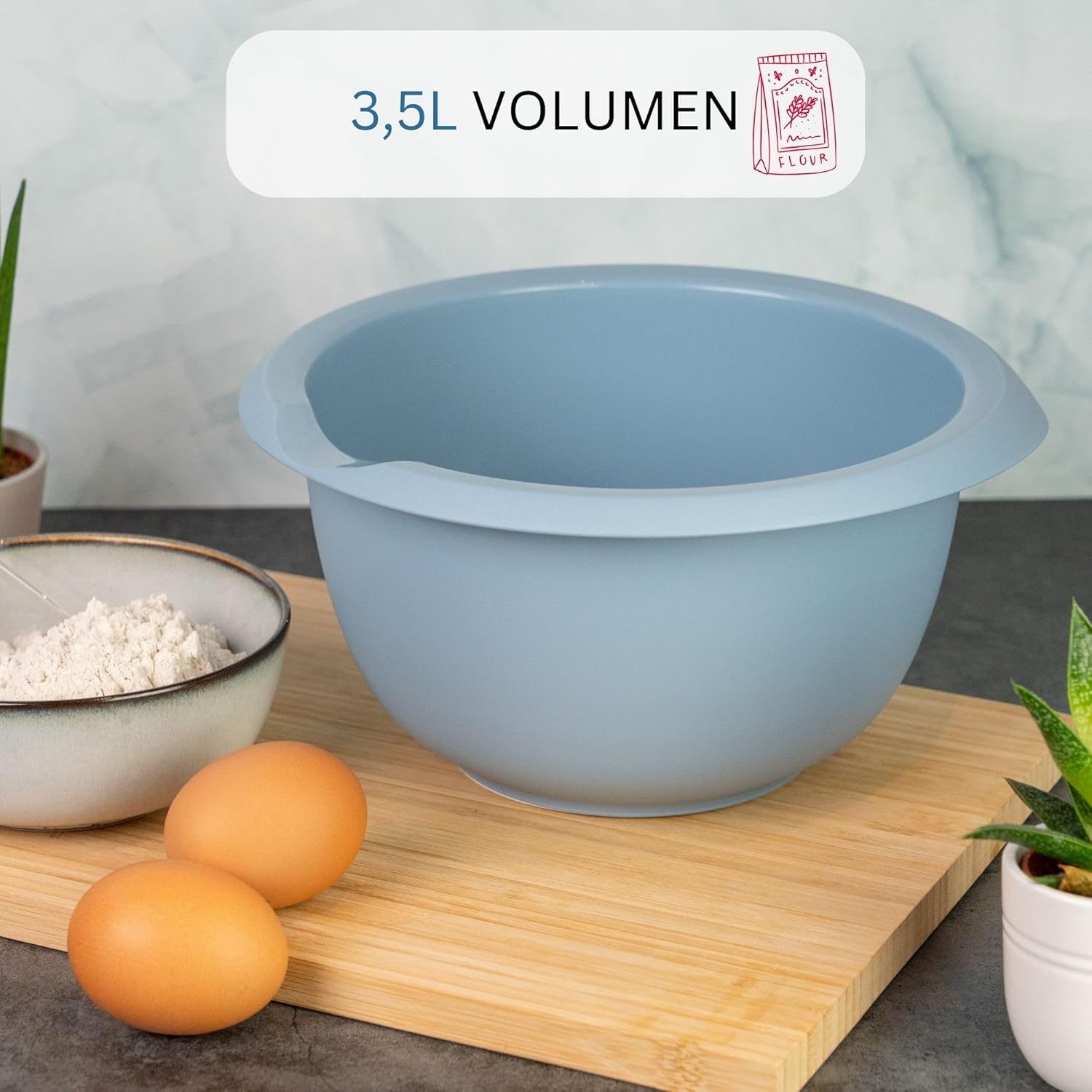 Westmark Mixing/Baking Bowl, 3.5 l, with spout, Plastic, Blue, 3154227B