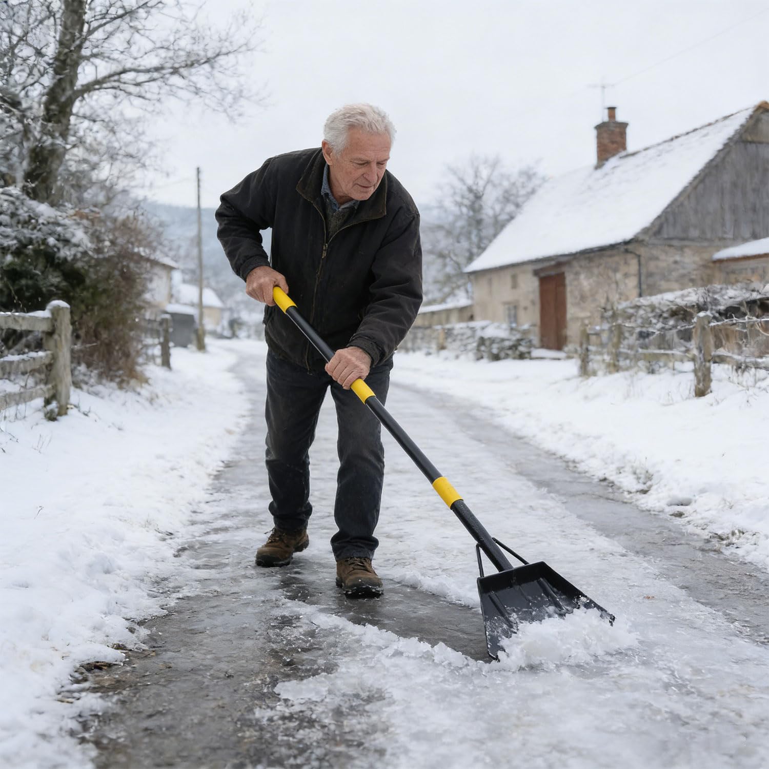 Generisch Starker Schaber aus Manganstahl Aufbrechen von Gefrierschichten und Schneeräumen auf Autos Zweckmäßige Schneeschaufel