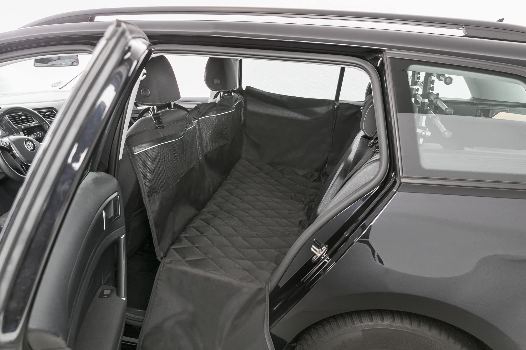 Trixie Funda Protectora Asientos Coche con Partes Laterales, Divisible, Negro, 1,55 × 1,30 m