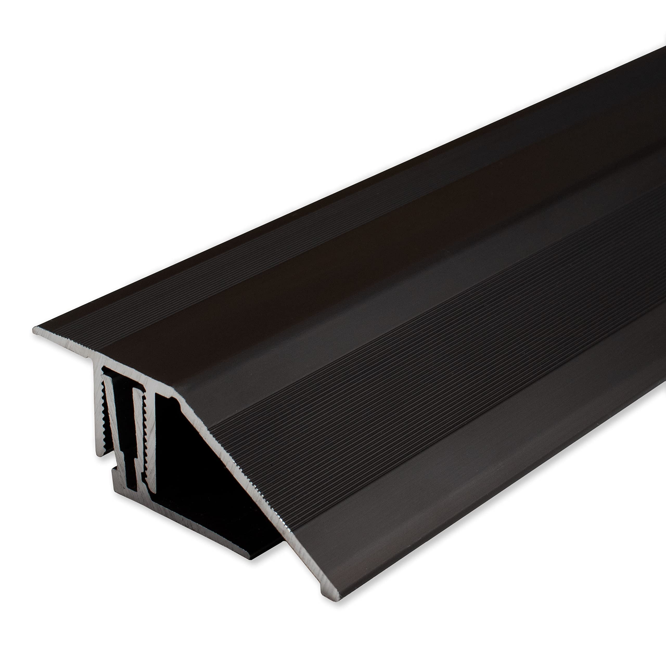 Ausgleichsprofil | Aluminium | Bronze Dunkel | Breite 50.5 mm | Höhe 15-24 mm | Länge 900 mm | Gebohrt/Klicksystem | Anpassungsprofil | 1 Stück