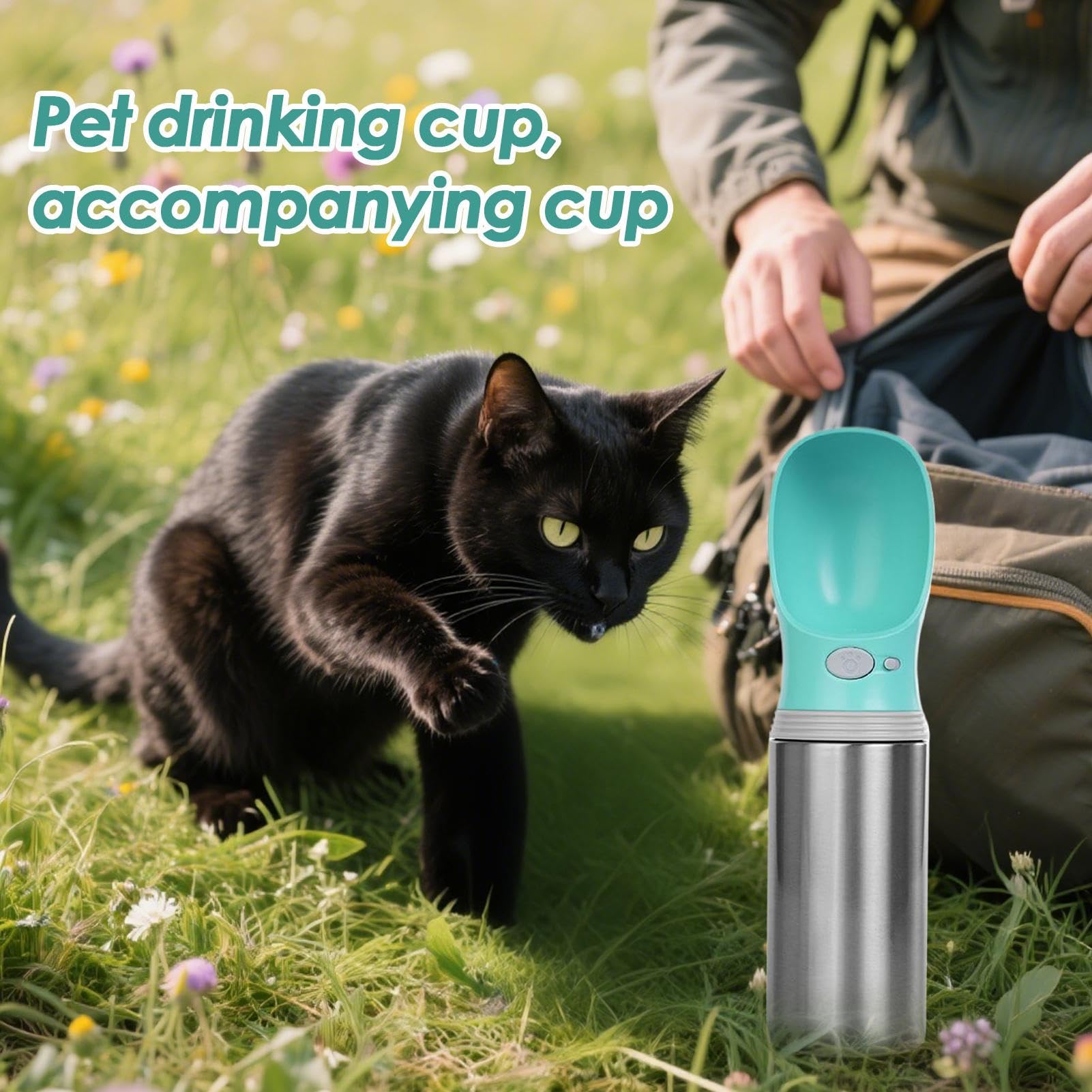 Borraccia canina Contenitore Isolato In Acciaio Inossidabile A Prova Di | per cibo e acqua da cuccioli da esterno 400ml per cani piccoli, e grandi: passeggio, jogging, trekking, campeggio