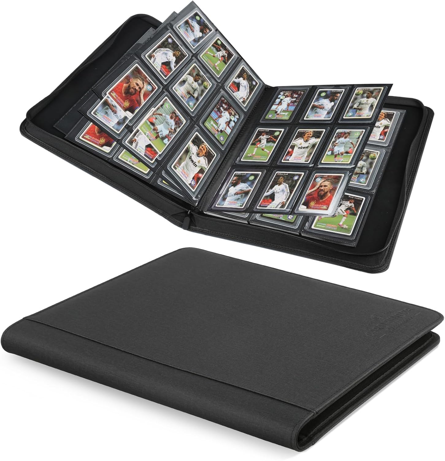 Toploader Binder,Toploader Hard Cases, 9-Pocket Pages Sleeves Hold up 288 Cards.Toploader Card Binder with Sleeves for “3×4” rigid，Card Holder