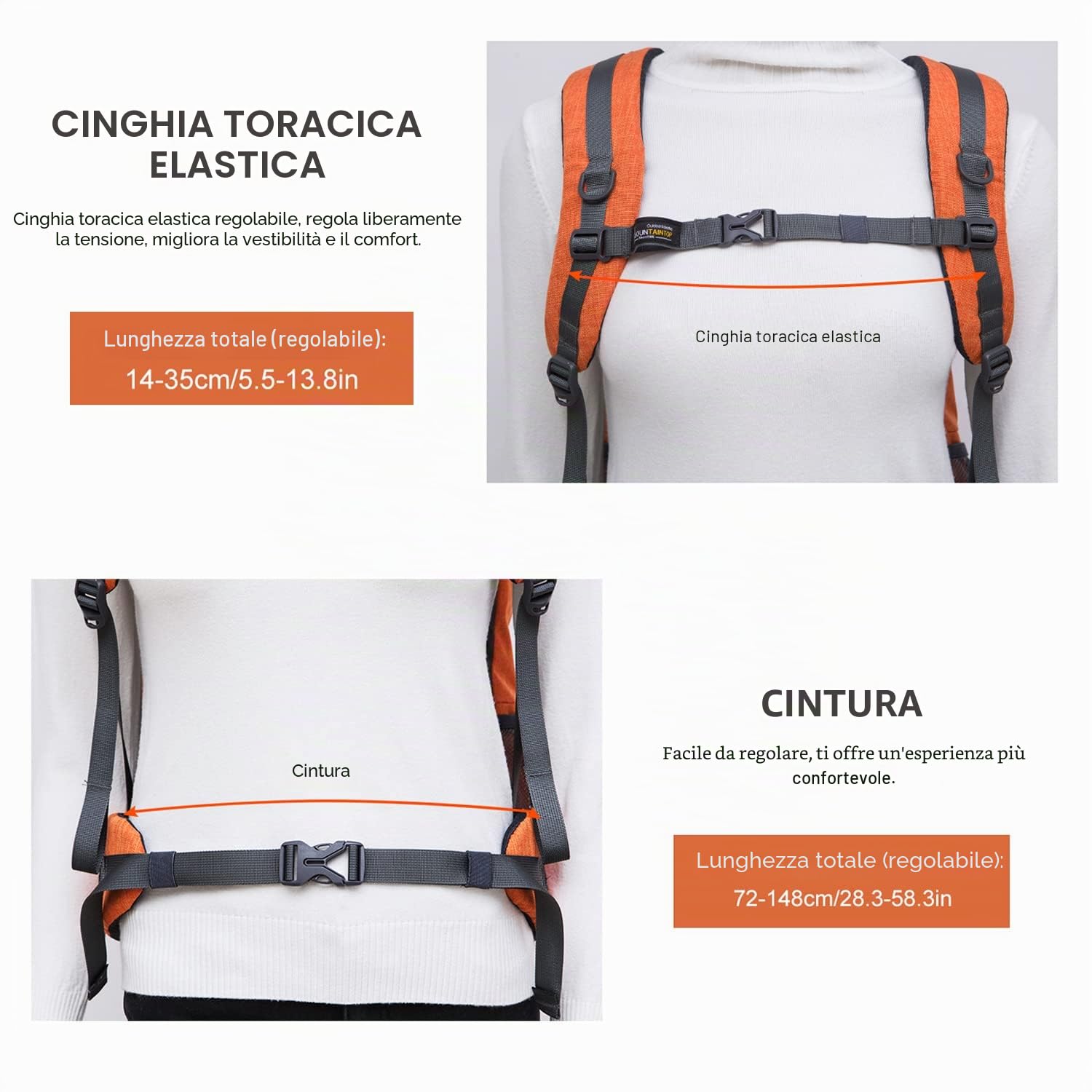 MOUNTAINTOP Zaino da Trekking 40 Litri Unisex Zaino Montagna Uomo Zaino Escursione Donna per Viaggio Hiking Escursione Campeggio con Copertura di Pioggia, 55 x 33 x 20 cm