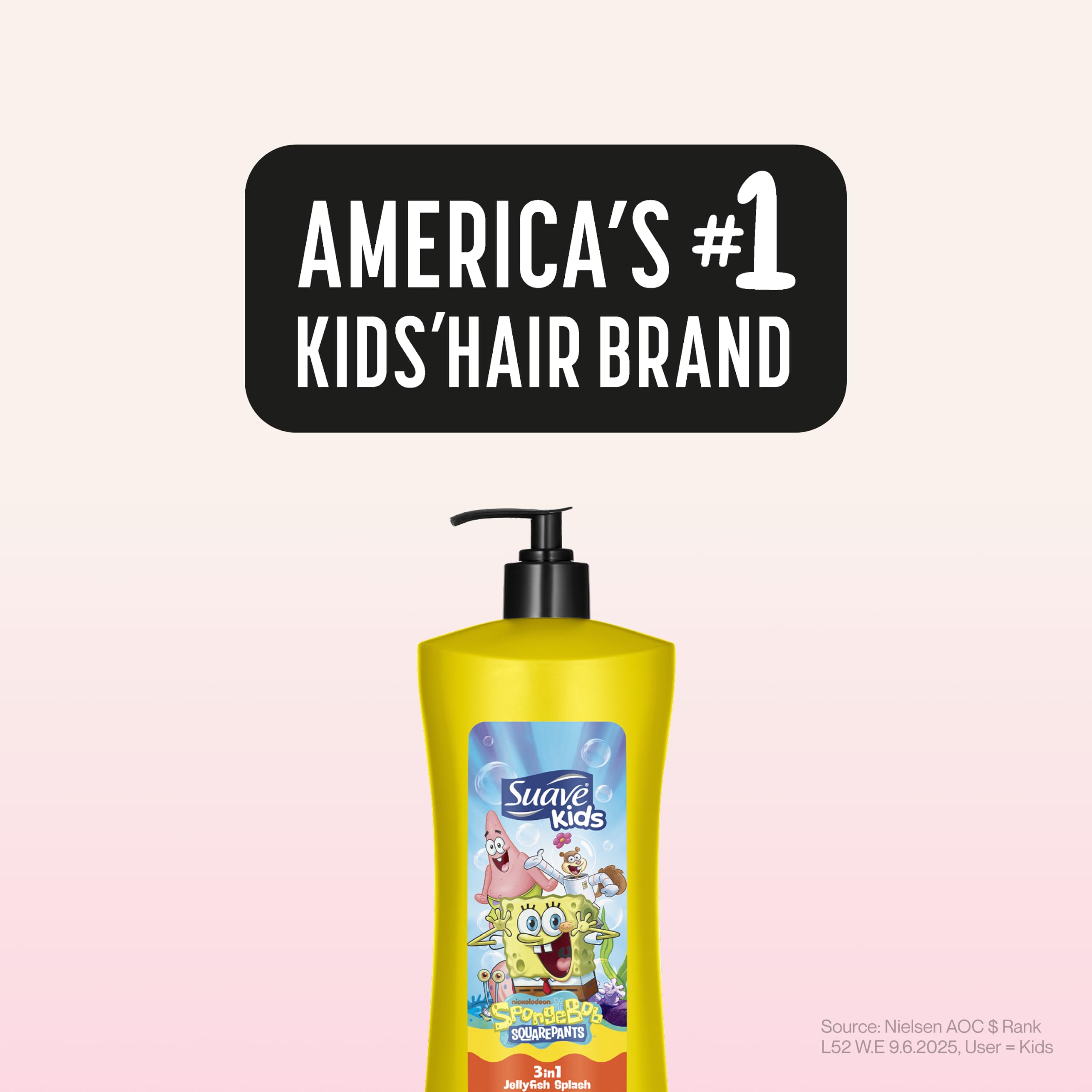 Suave Kids SpongeBob SquarePants 3-in-1 Shampoo, Conditioner & Body Wash