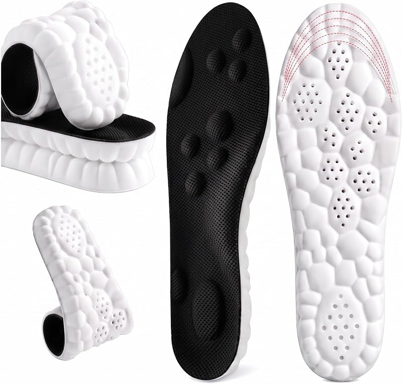 4D Cloud Insoles - Soft, Breathable, Anti-Fatigue, Shock Absorption | Memory foam for men & women. Comfort support, trim to fit. Fits sneakers, work boots, casual shoes. Multiple sizes & colors.