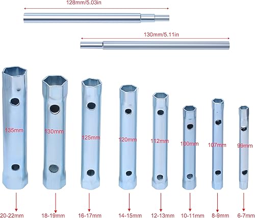 Miniatura 2 de Ketofa Juego de llaves de bujía de doble extremo, llave de bujía, llave de bujía extendida, 0.236-0.866 in, juego de llaves de enchufe de válvula de