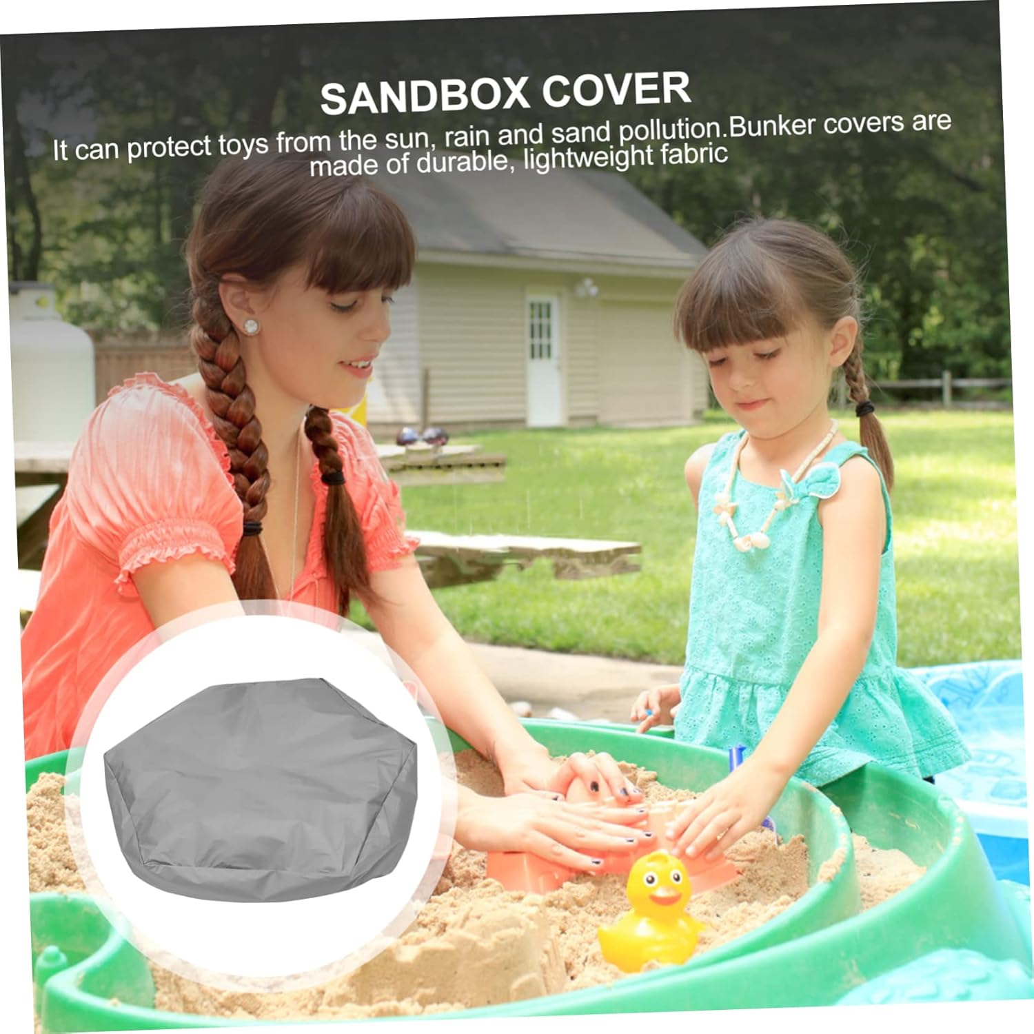 Hemoton Hexagon Sandpit Cover 90X8 Inch Waterproof Oxford Cloth Sandbox Lid Protective Outdoor Cover for Kids Garden Play Weatherproof