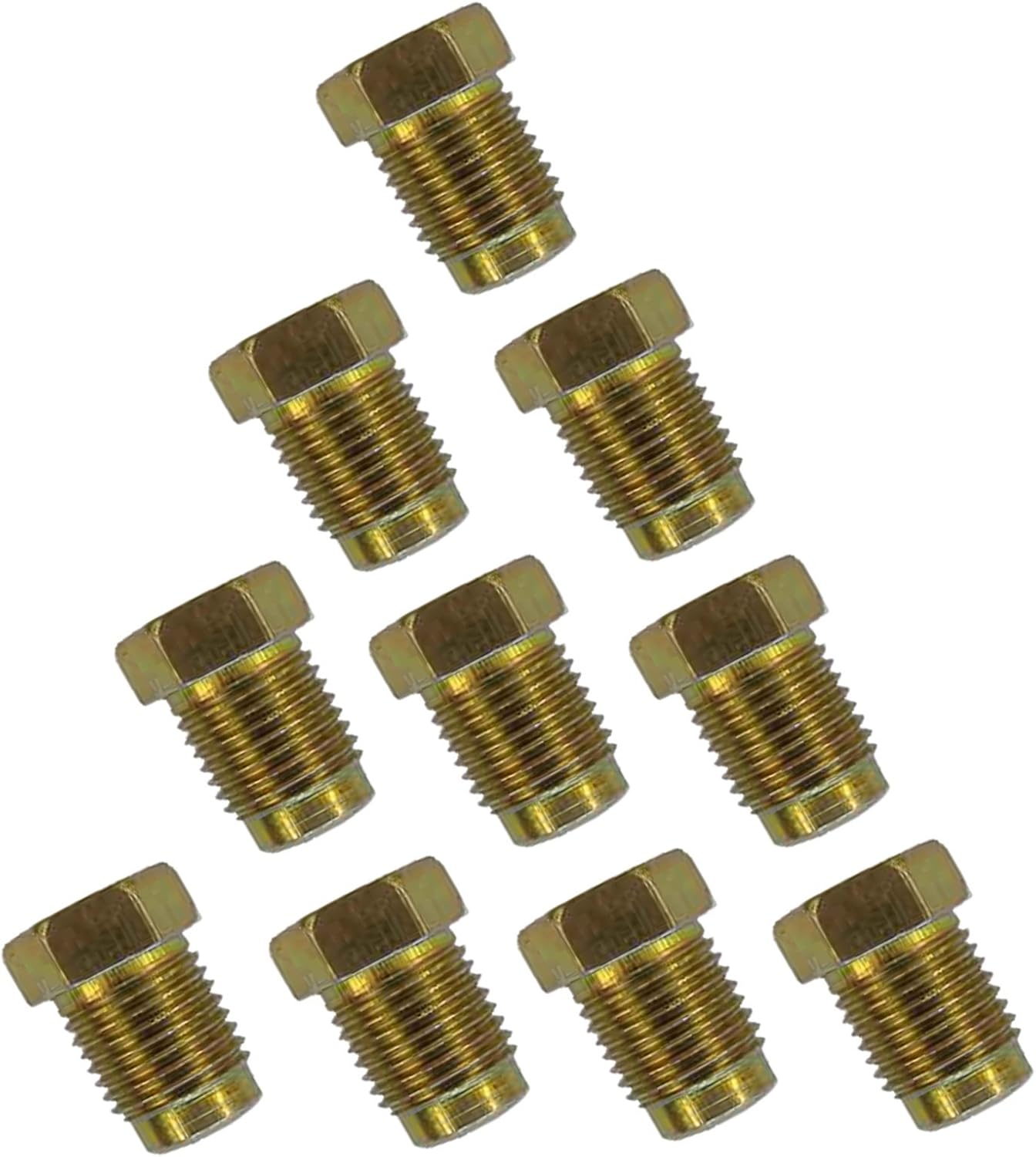 10 pkt 10mm x 1mm Metric Male Short Brake Pipe Nuts for 3/16" brake