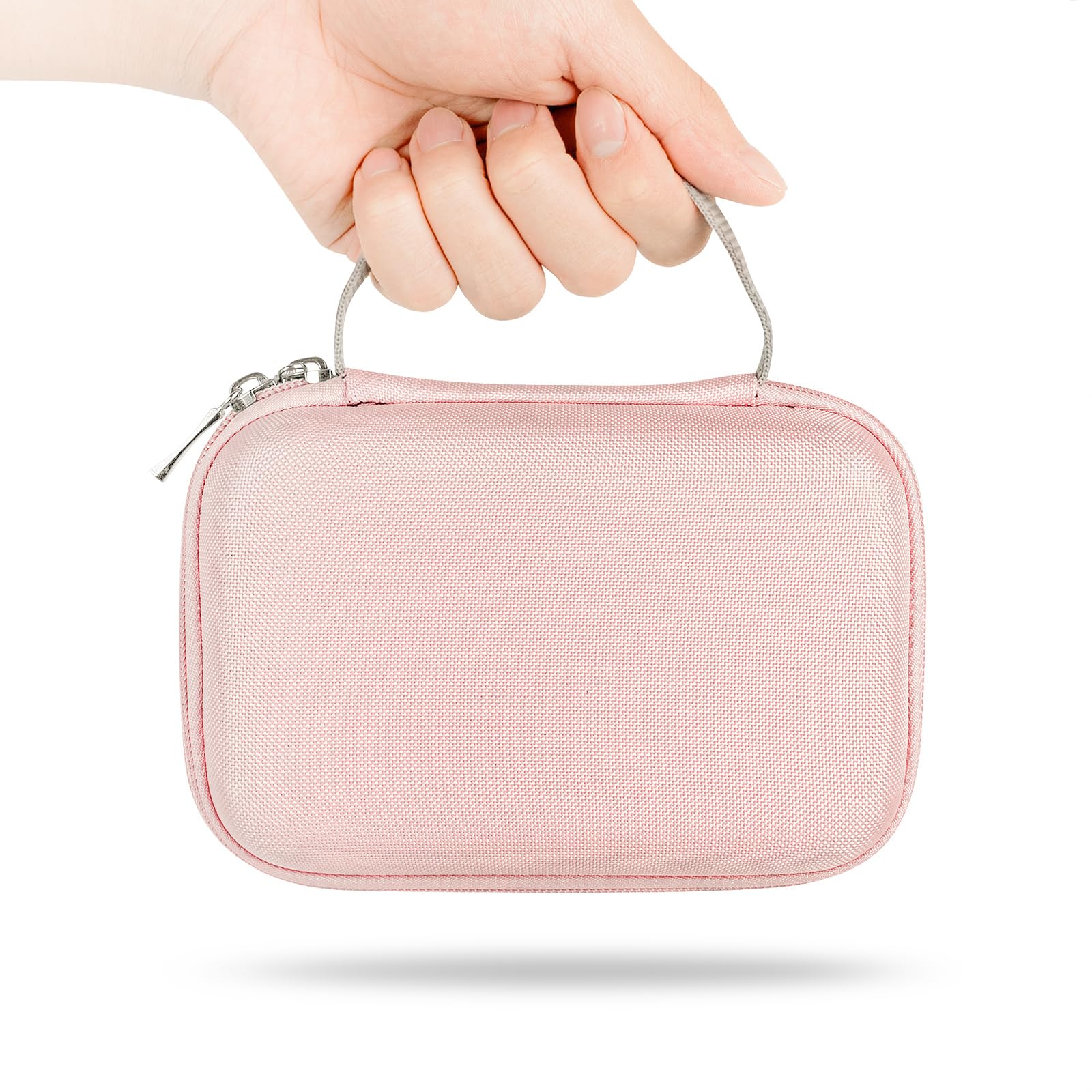 Linkidea Funda para consola videojuegos de mano, organizador de viaje resistente a golpes, compatible con la caja del mini reproductor de juegos para cable carga, EarPods, baterías y accesorios (Rosa)