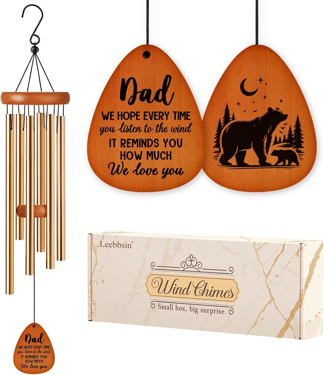 Gifts for Dad, Dad Wind Chimes, Best Gift for Dad, Birthday Gifts for Father from Daughter Son, Present for Dad, Father, Husband, Men, Dad Gift Ideas for Father's Day Thanksgiving Christmas-Large 36''