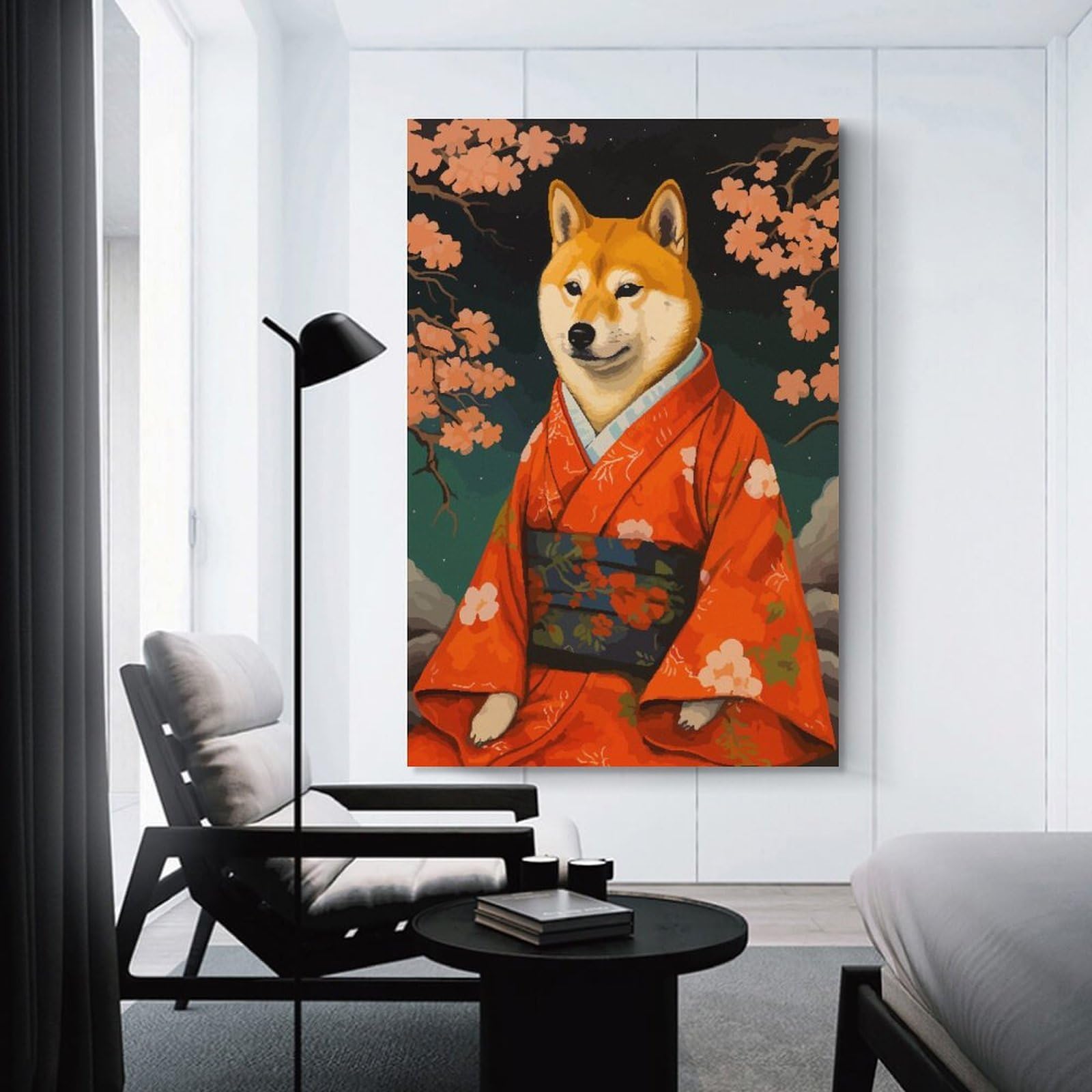 Junmoney Unframe-Shiba Inu Dog Pixel Art Home Decor Wall Art Shiba Inu Dog Pixel Art, 20X30inch(50X75cm), For New Homes, Bedrooms Or Workspaces, Home Decor Gift With Stylish Appeal