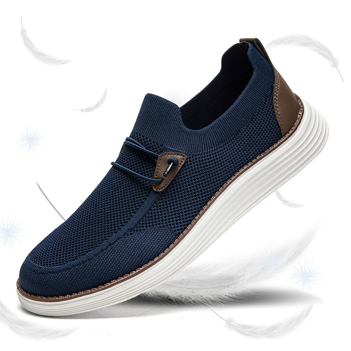 Mocassins pour Hommes Pantoufles Plates Mocassins à Enfiler Chaussures Bateau Chaussures de Marche Chaussures habillées Baskets de Fitness légères et Respirantes Confortables