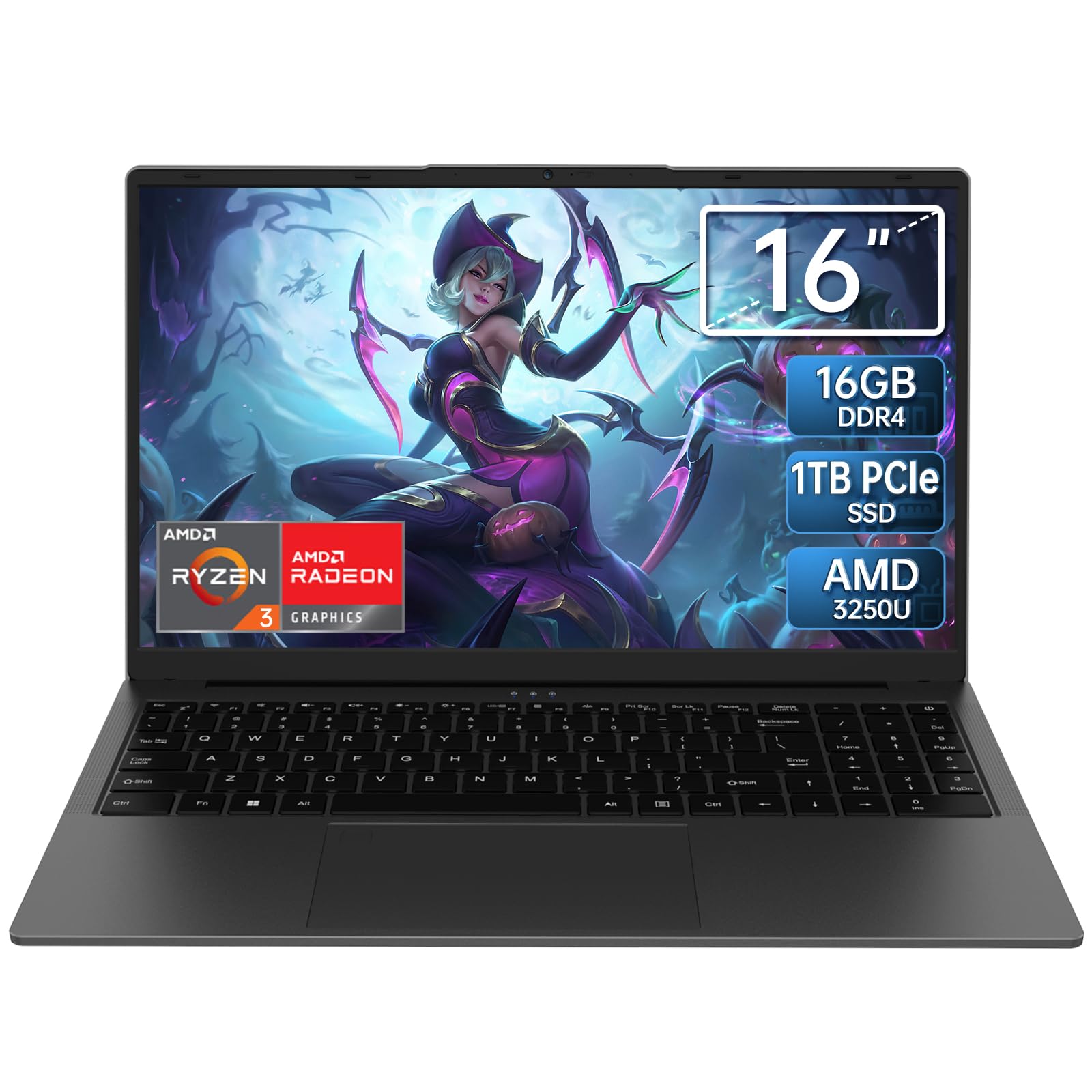 Amazon.com: KurieTim 16 Inch Laptop Computer, AMD Ryzen 3 3250U