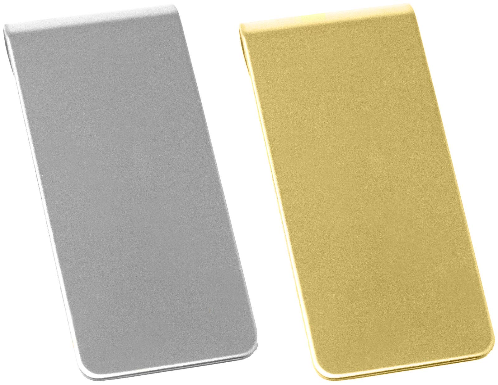 Set of 2 Chrome-Plated Stainless Steel Money Clip in Silver & Gold-image-28