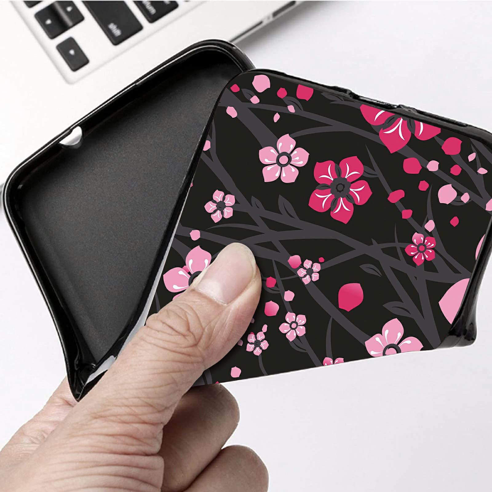 Slim Case For Pixel 8, For Google Pixel 8 TPU Bumper Phone Case With Pink Cherry Blossom Pattern Designed, Soft Rubber Silicone Protection Cover For Google Pixel 8