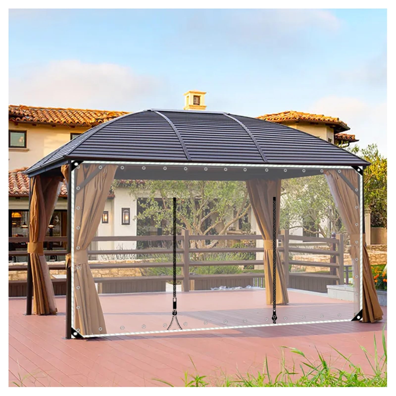 Amazon.com: ZXCASDF Clear Waterproof Tarp with Zip Door，PVC
