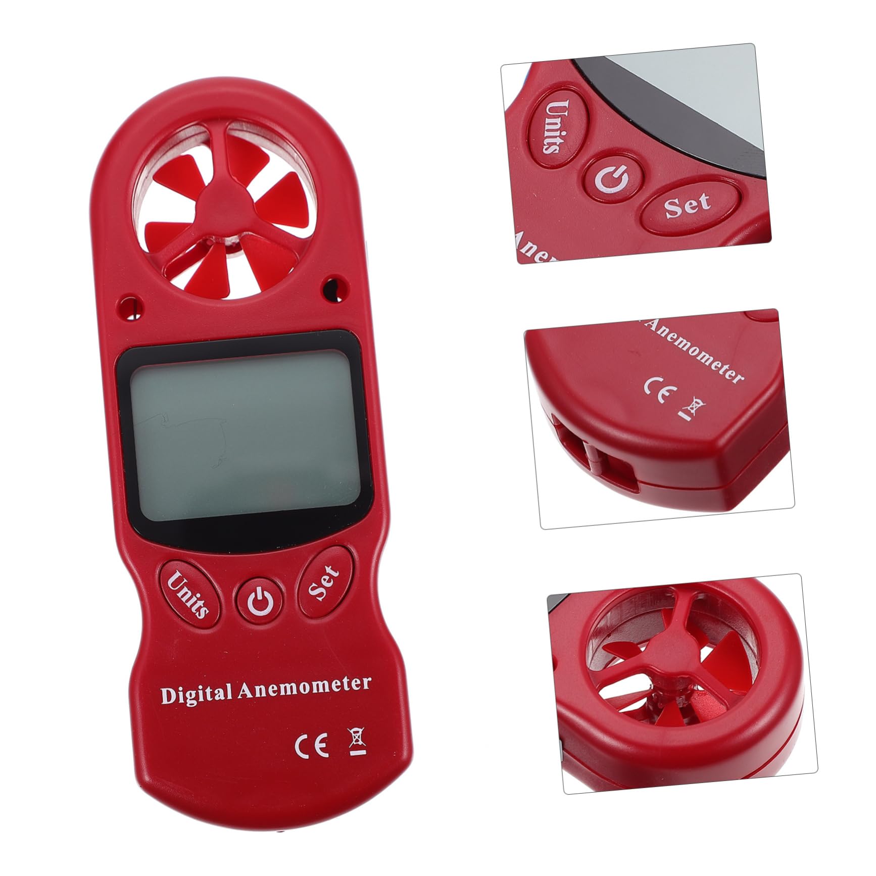 TOPBATHY Anemómetro Digital Portátil Mini, Termómetro E Higrómetro de Mano, Medición de Temperatura y Humedad, para Taller y Uso Industrial